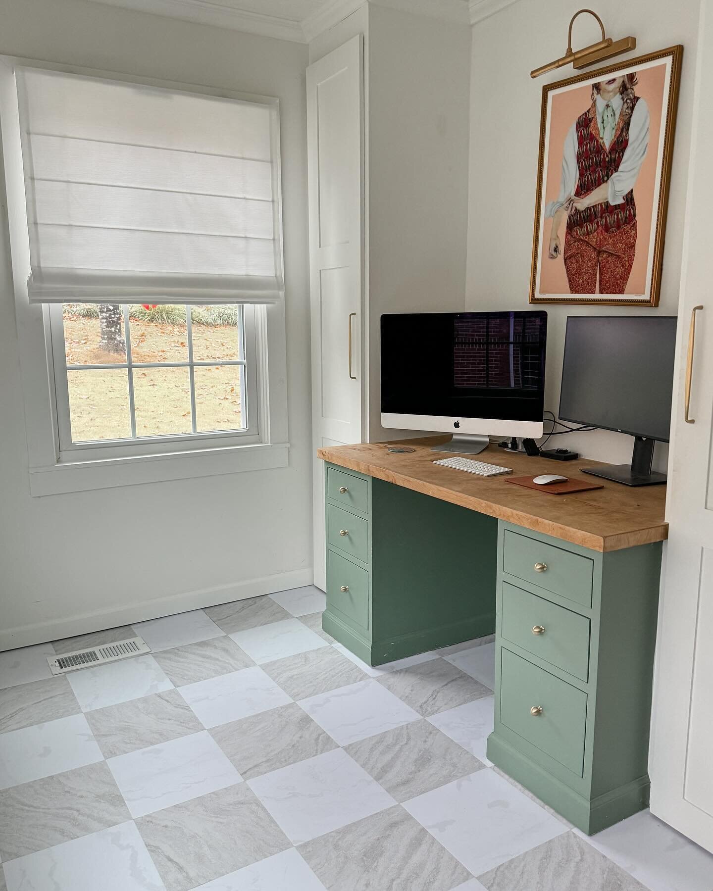 The floor this room was meant to have! The original floating LVP I had in here was just not holding up after only a couple years, so decided to replace it! I&rsquo;ve been holding onto these tiles for minute trying to get the courage to tackle this p