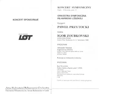 Lodz Philharmonic program