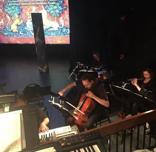 Igor warming up before the Bel Cantati performance of Menotti's, The Unicorn, the Gorgon and the Manticore.
