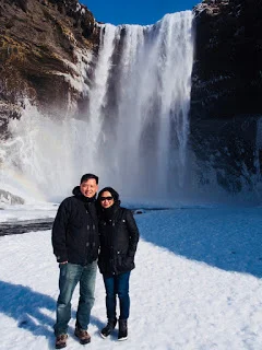 Jessica with her husband Ning in Iceland