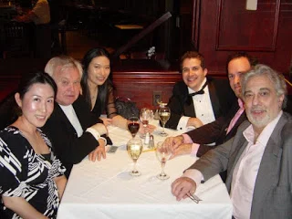 Mo. Fricke (left) with Michelle Kim (violin), Michael Rossi (trumpet), and Placido Domingo