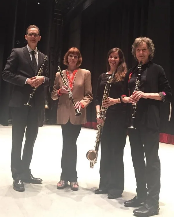 Ballerina (and former clarinet player) Suzanne Farrell with the clarinet section