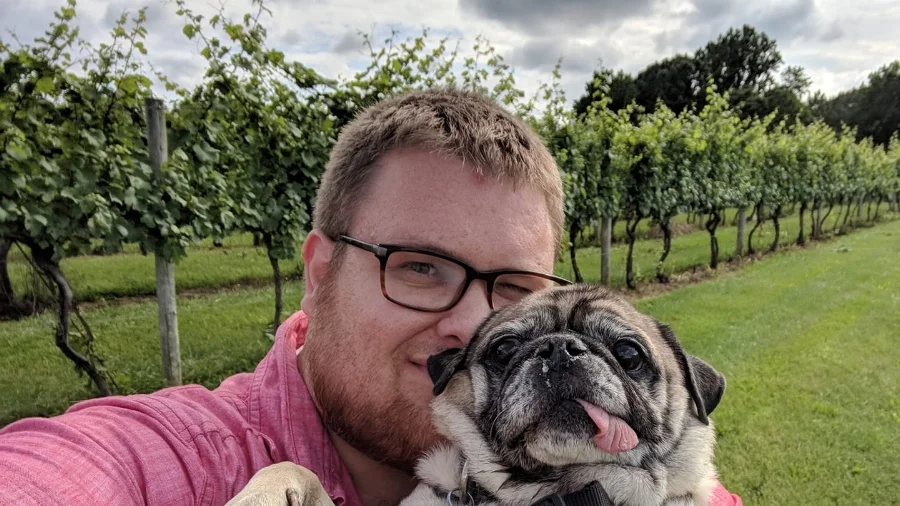 Doug with his pug Jake