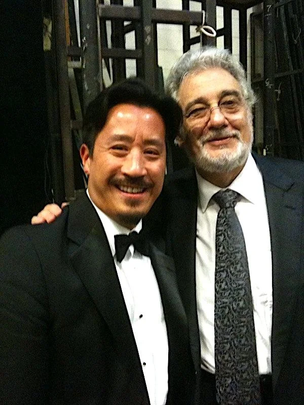 With Placido Domingo in 2011 after his final vocal performance of Gluck's opera Iphigénie en Tauride and also his last season as General Director of the Washington National Opera.