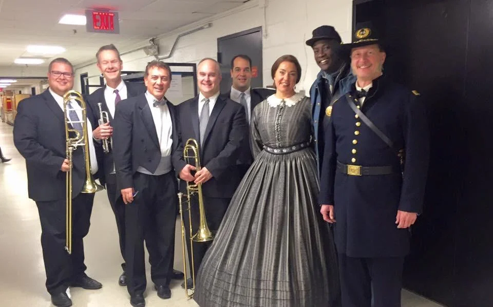 With Dante Azonlini, Melody Moore and members of WNO, Glass's Appomattox, 2015