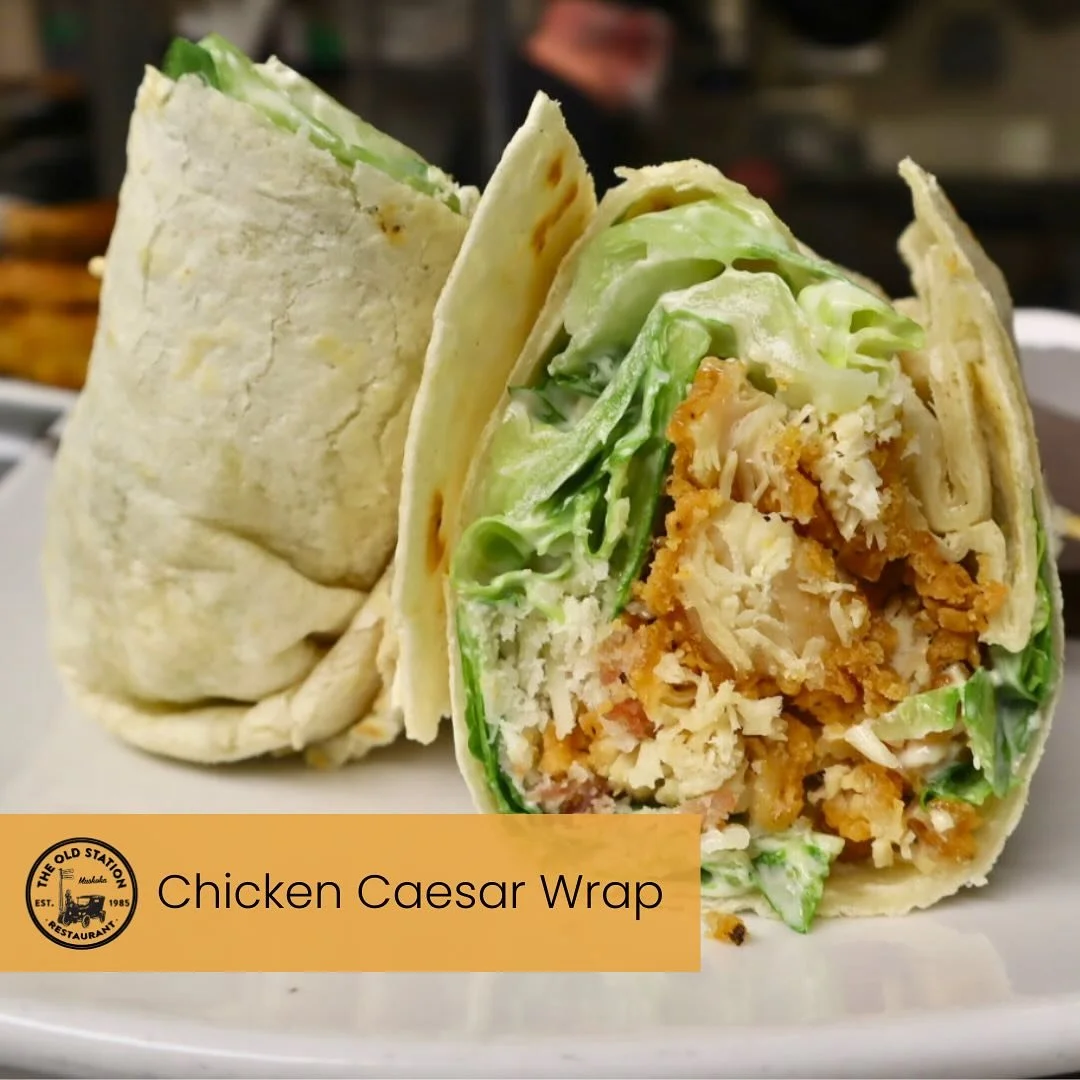 📣 Back by popular demand on our new fall menu. 

Nothing hits the spot like a Chicken Caesar Wrap and crispy fries, right? Especially with our signature Caesar dressing. 

#theoldstationrestaurant
#theoldstationbracebridge
#muskokaeats
#bracebridgeo