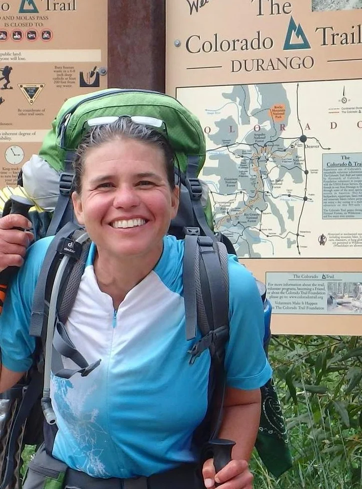 Christie at the completion of solo hiking the CT