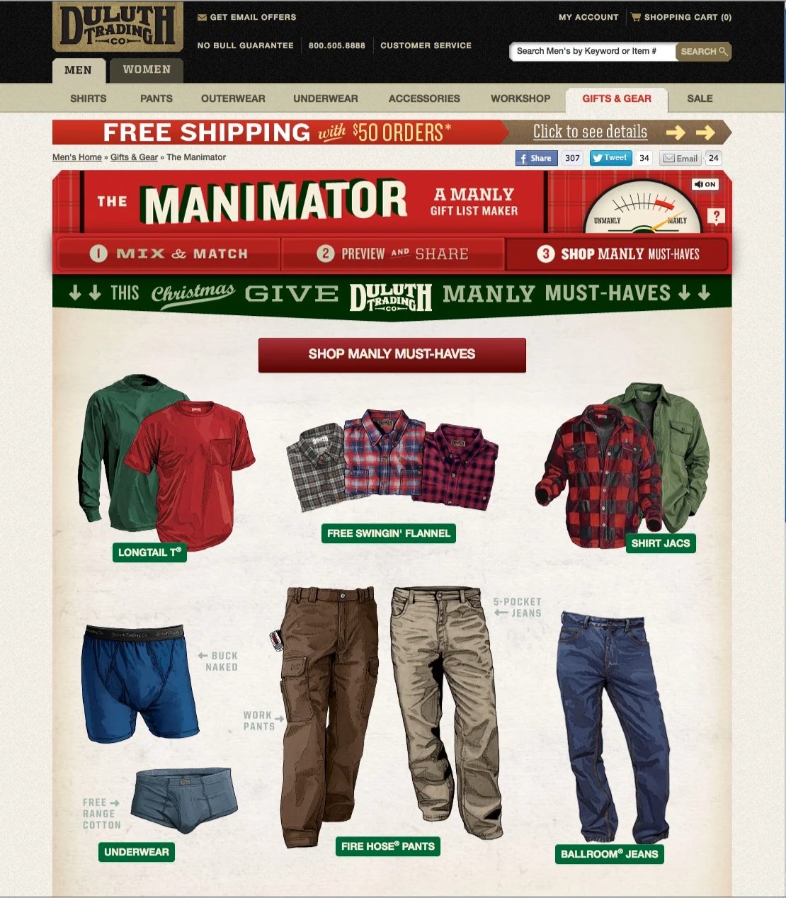 Manimator Holiday Flipbook Interactive eCommerce Microsite