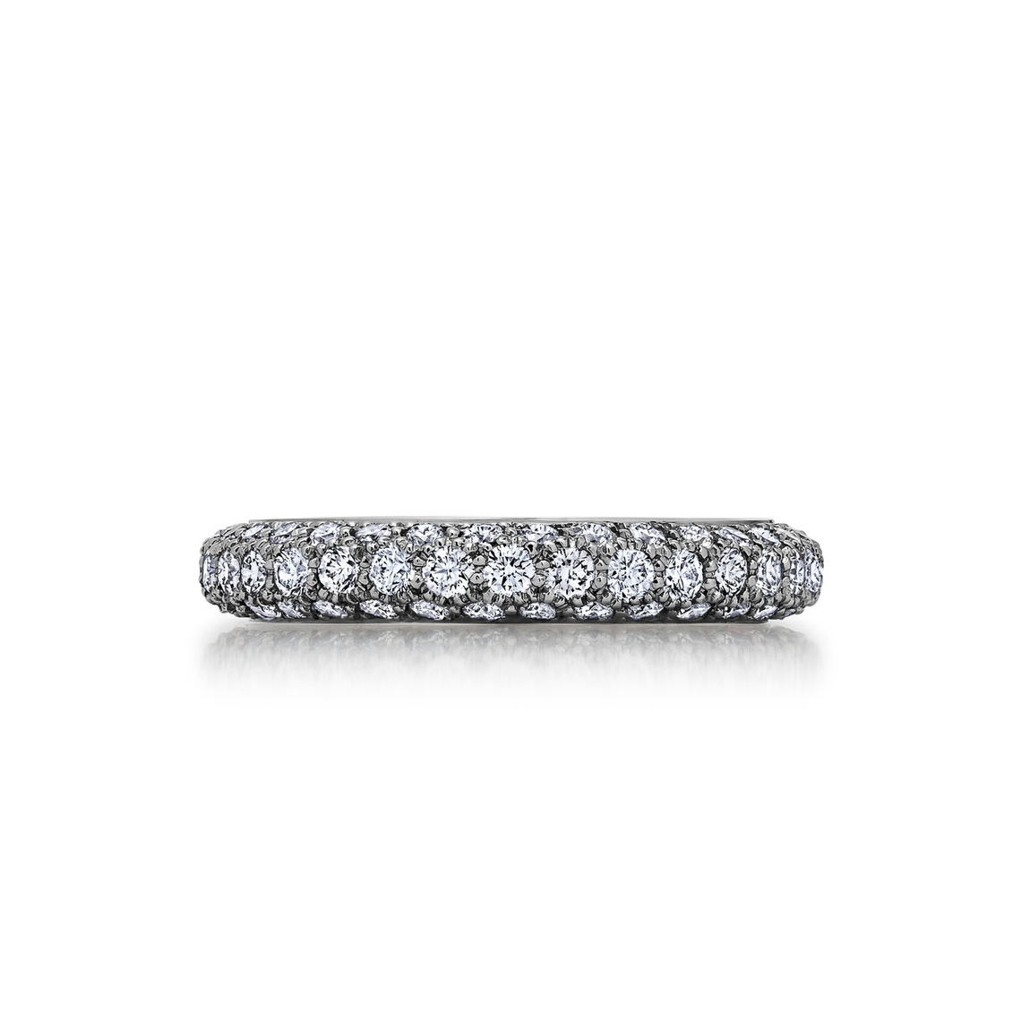 Round Brilliant Cut Diamond Pave Set Eternity Ring In 14k White Gold ( –  RockHer.com