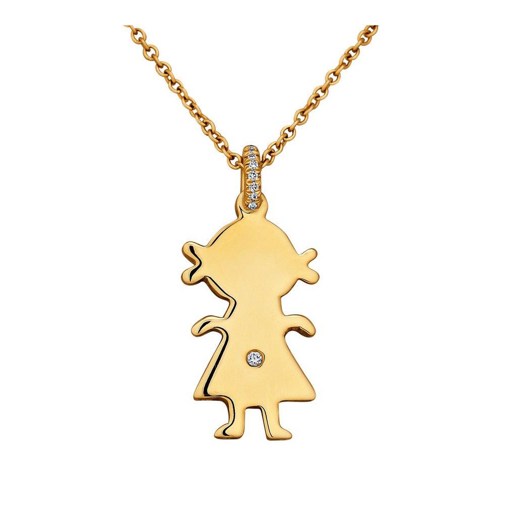 18K Gold Diamond Little Girl Charm Steven Fox Jewelry