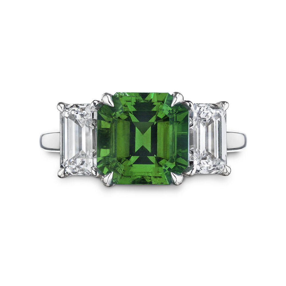 2.52 Natural Columbian Square Cut Emerald Diamond Platinum Ring | Steven  Fox Jewelry