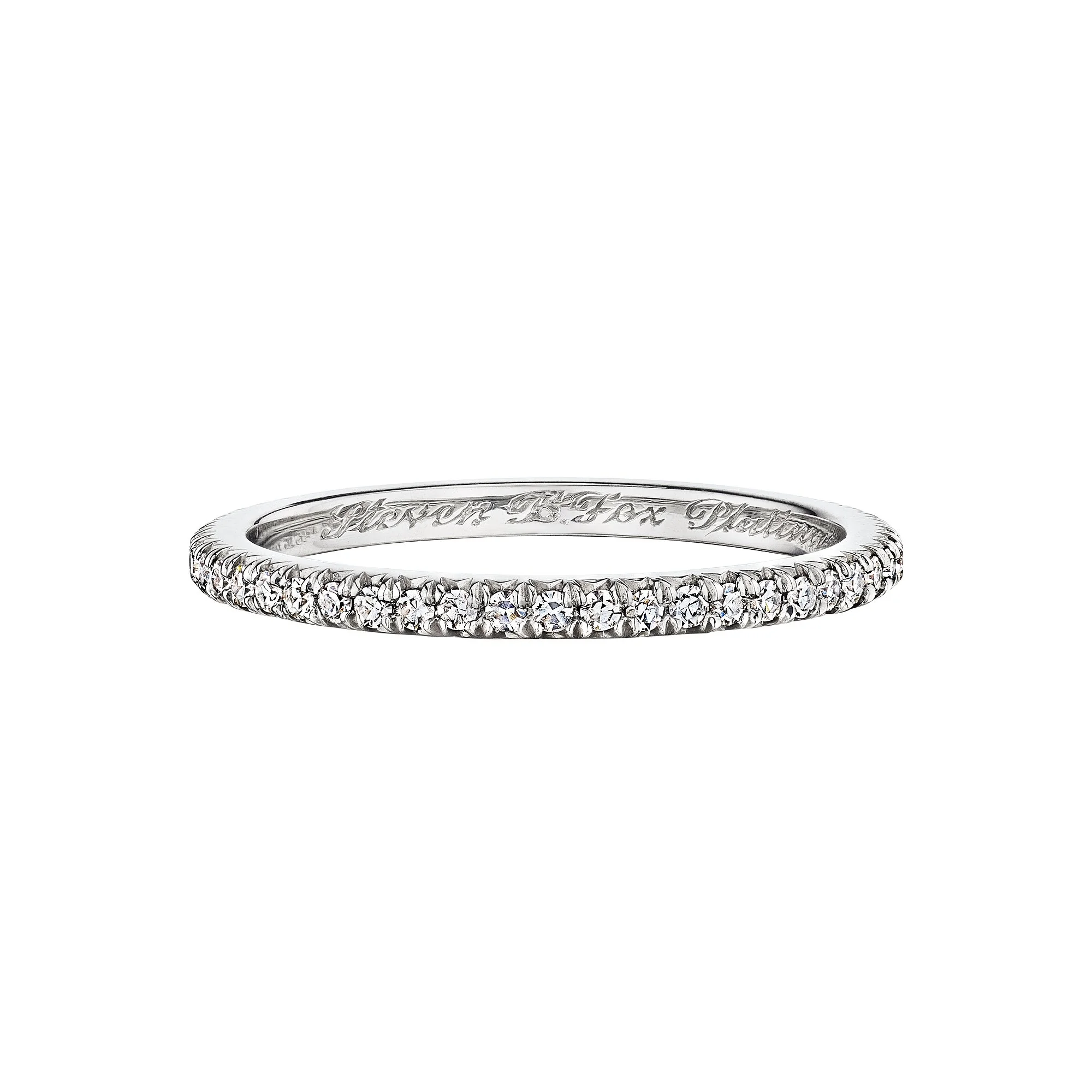 Round Single Cut .30 Carat Diamond Platinum Eternity Band