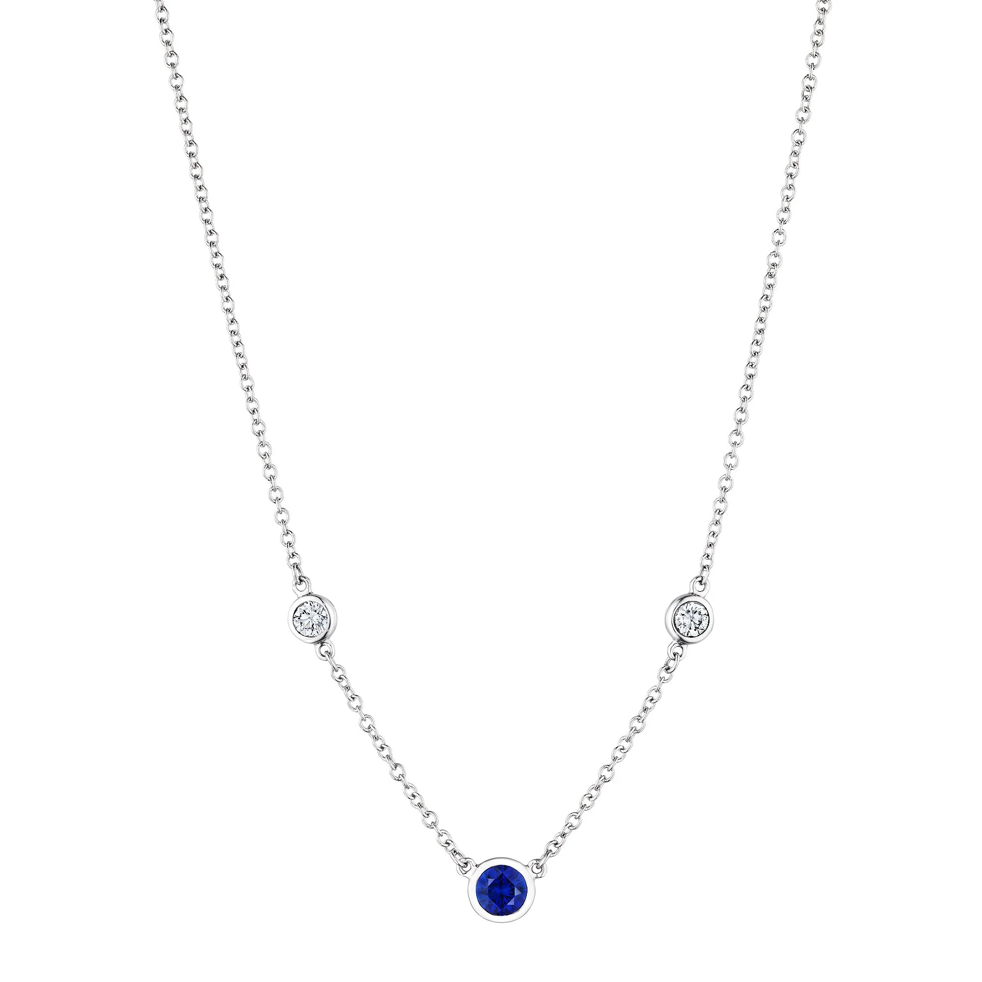Elsa Peretti Tiffany & Co. Diamond Sapphire Platinum Modernist Necklace