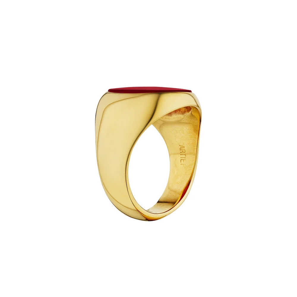 Cartier Carnelian Gold Modernist Signet Ring Steven Fox Jewelry