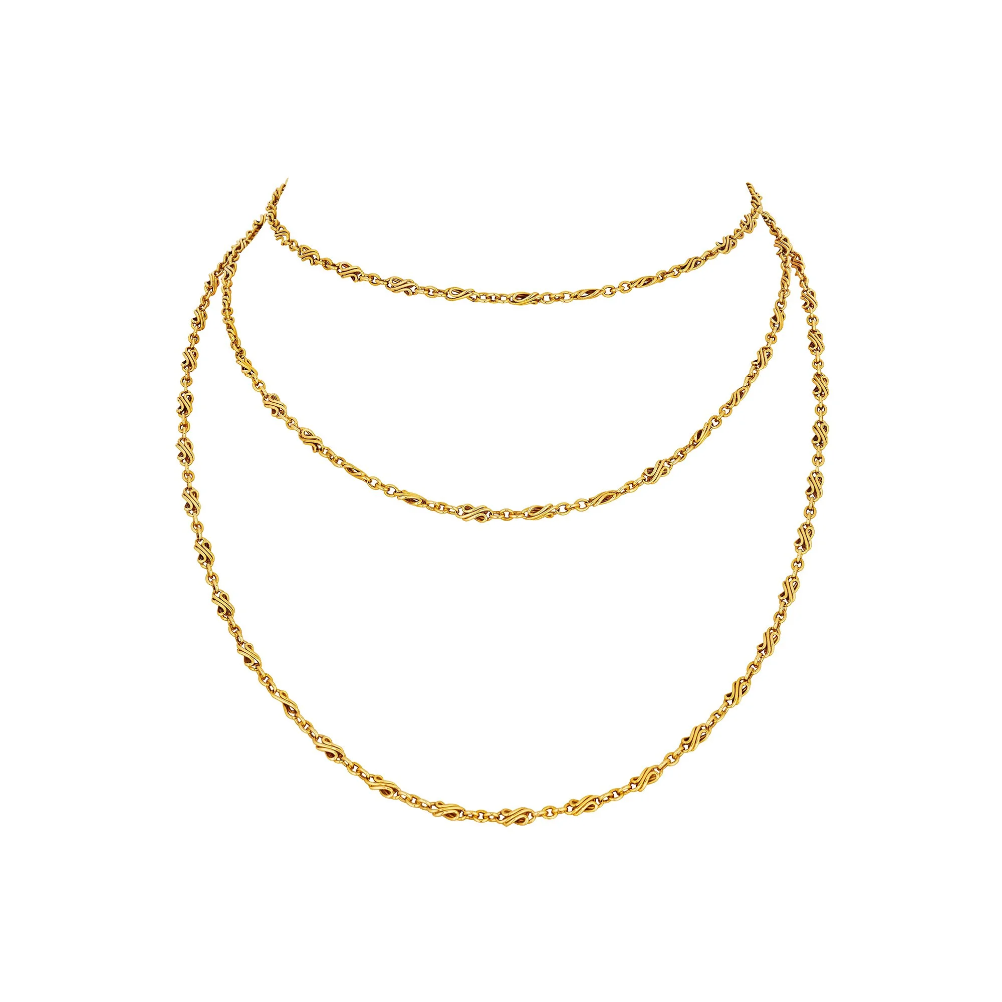 French Vintage Swirl Link 58" Chain