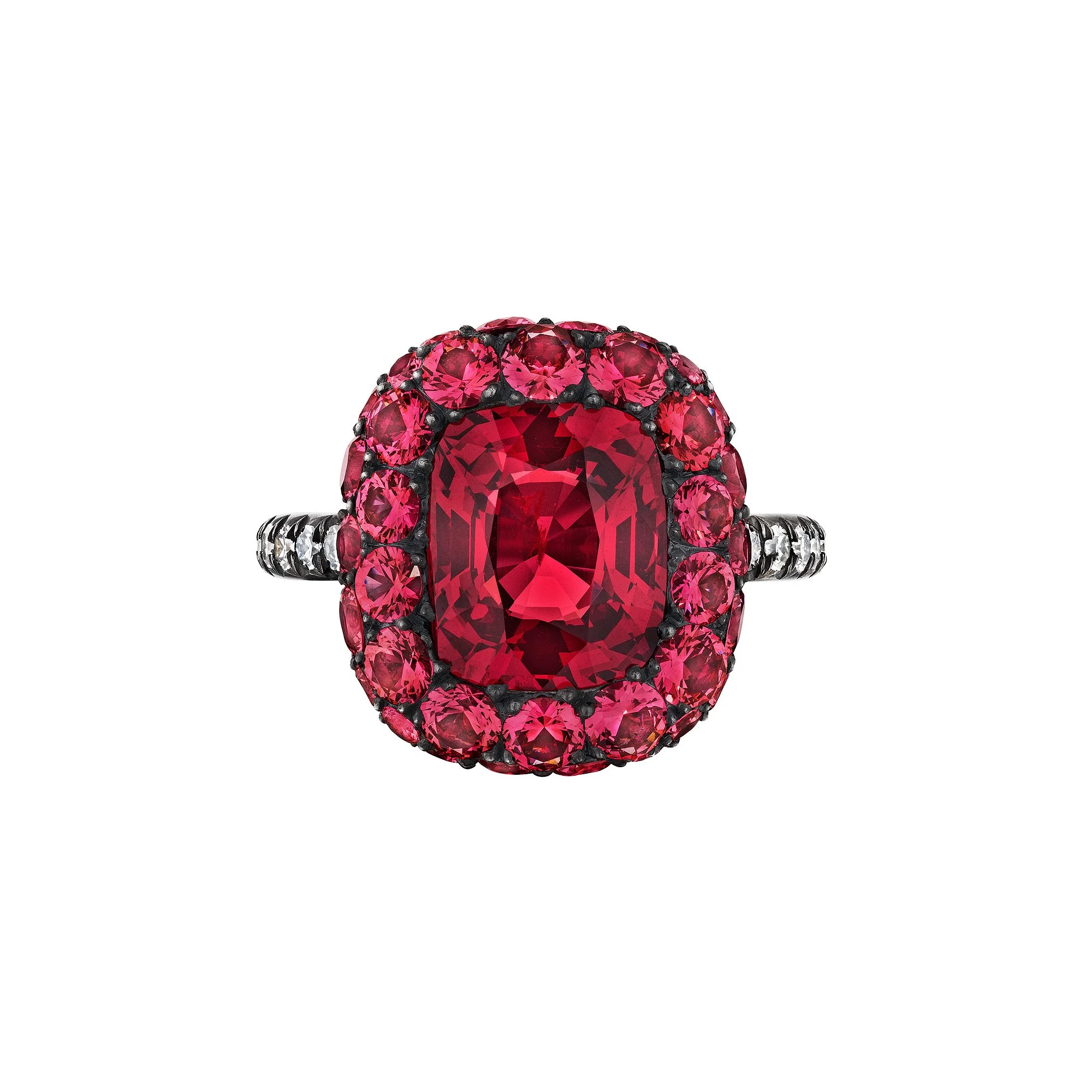 Burma Natural 3.93 Carat Cushion Cut Spinel Handmade Platinum Mounting