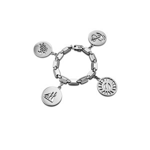 Hermès Paris Vintage Sterling Silver Nautical Charm Bracelet 