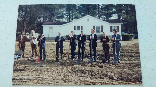 The groundbreaking ceremony for what is now our current sanctuary.