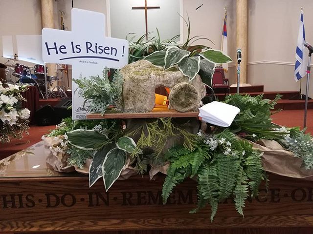 I serve a risen savior
He's in the world today
I know that He is living
Whatever men may see

Happy Easter Sunday!