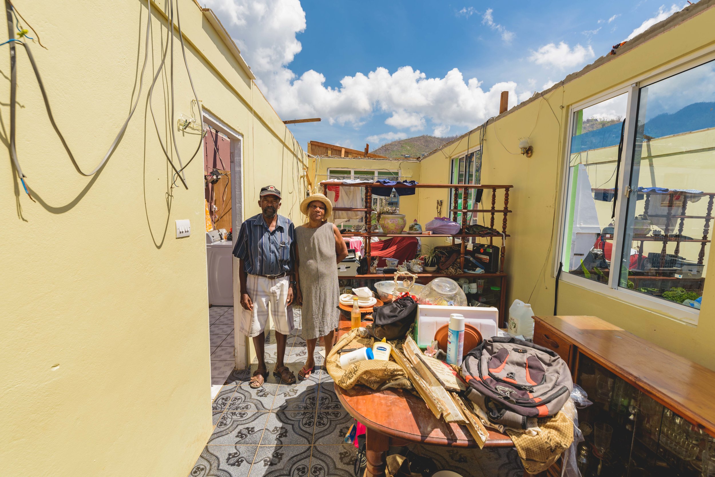 St. Joseph, Dominica - Victoria Pacquette and her husband Schelfault were in their home during the hurricane, and had to run into the basement to escape.