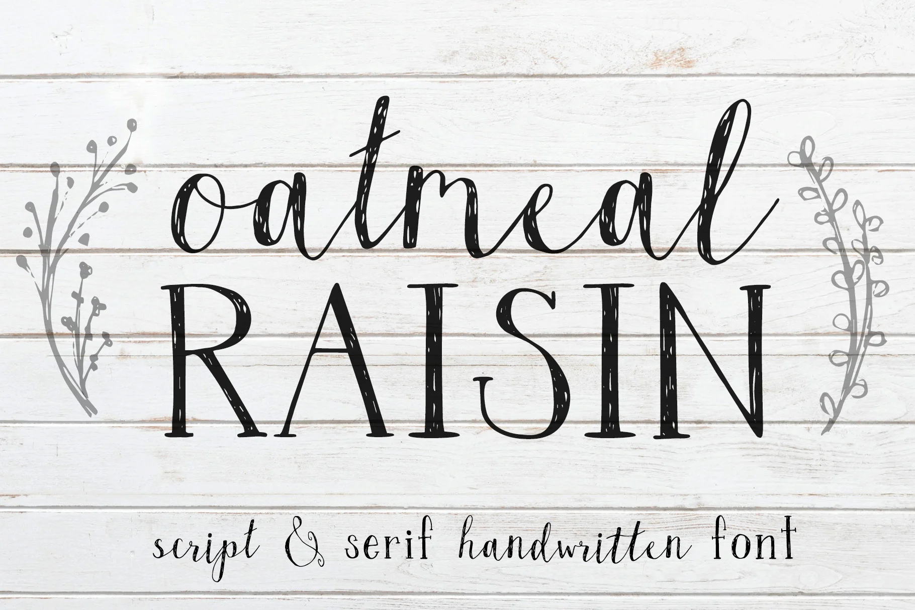 Oatmeal Raisin Script and Serif Font Duo