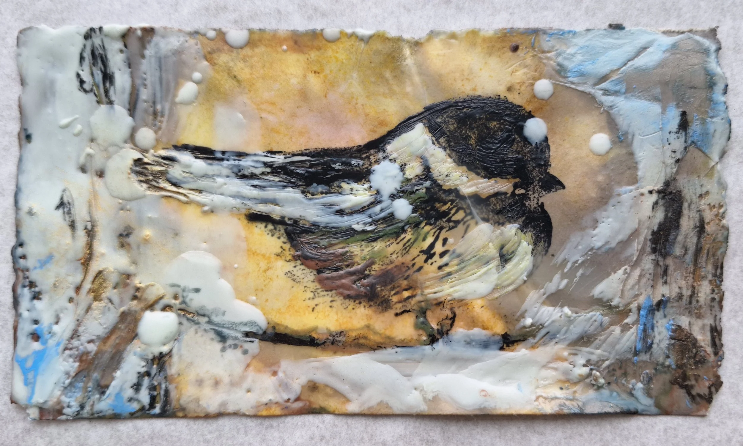 Morning Glow

 

 encaustic and oil stick on print on Reeves  4.5” x 7.5”  2025   