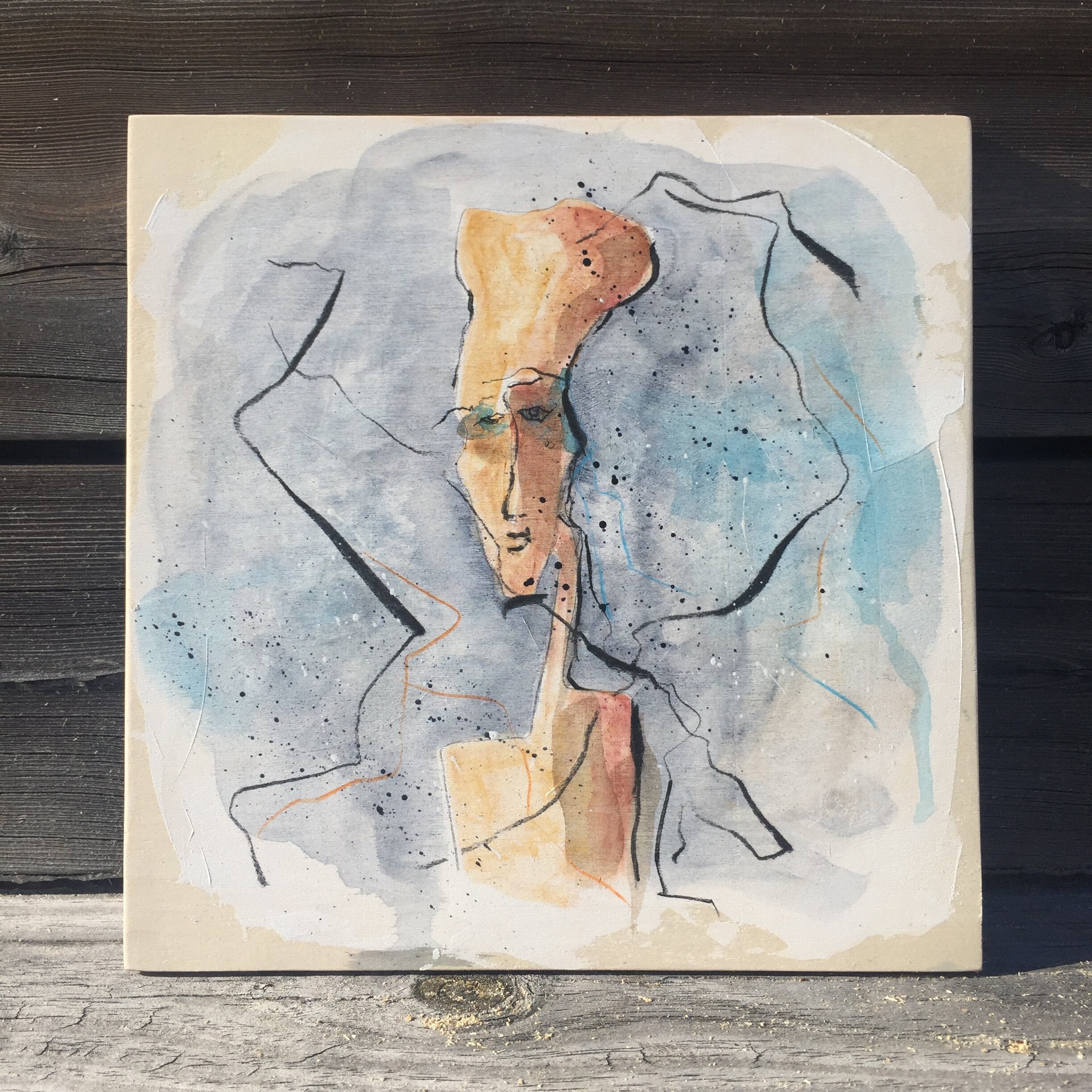  Han | Akryl på finér | 21x21 | 1200,- 