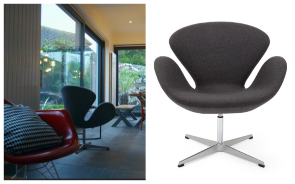 Arne Jacobsen-style grey wool Swan chair SHOP HERE