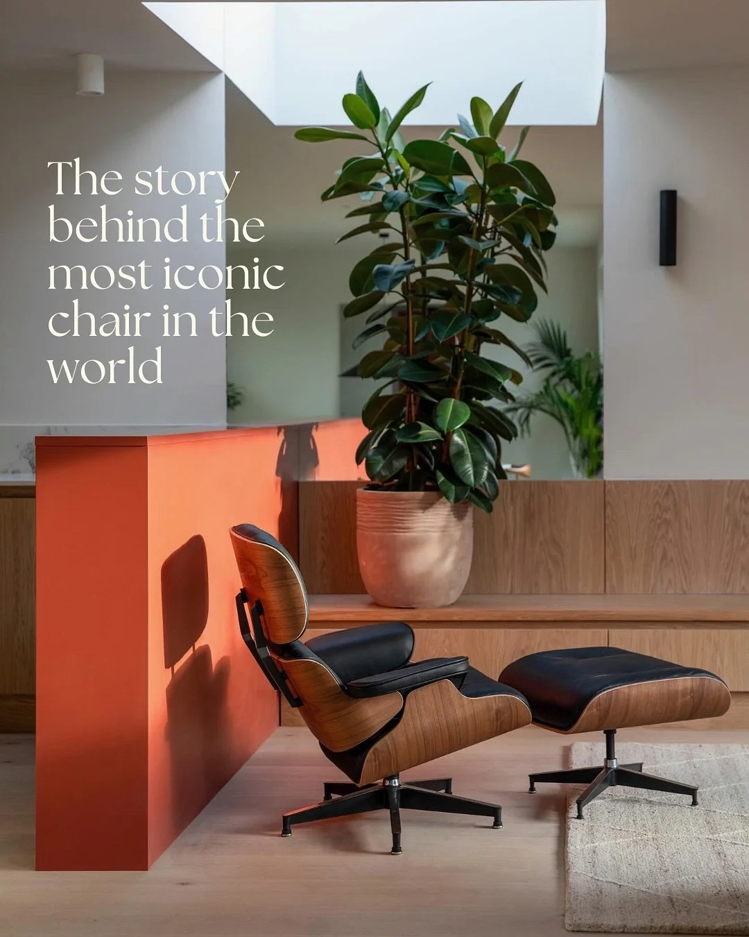 Ever wondered what the story was behind the iconic Eames Lounge chair? ✨ Designed in 1956 by Charles &amp; Ray Eames, it was created to be as inviting as a well-worn baseball mitt, and nearly 70 years later it&rsquo;s still one of the most recognisab