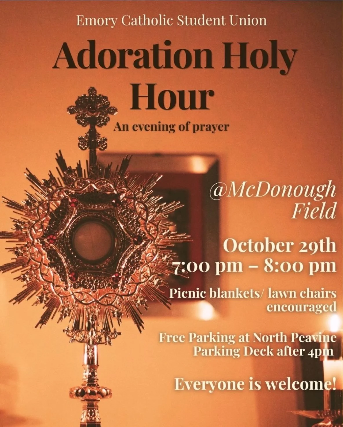 We are so excited to invite you to our adoration night! Please consider coming and spending time with God:)
