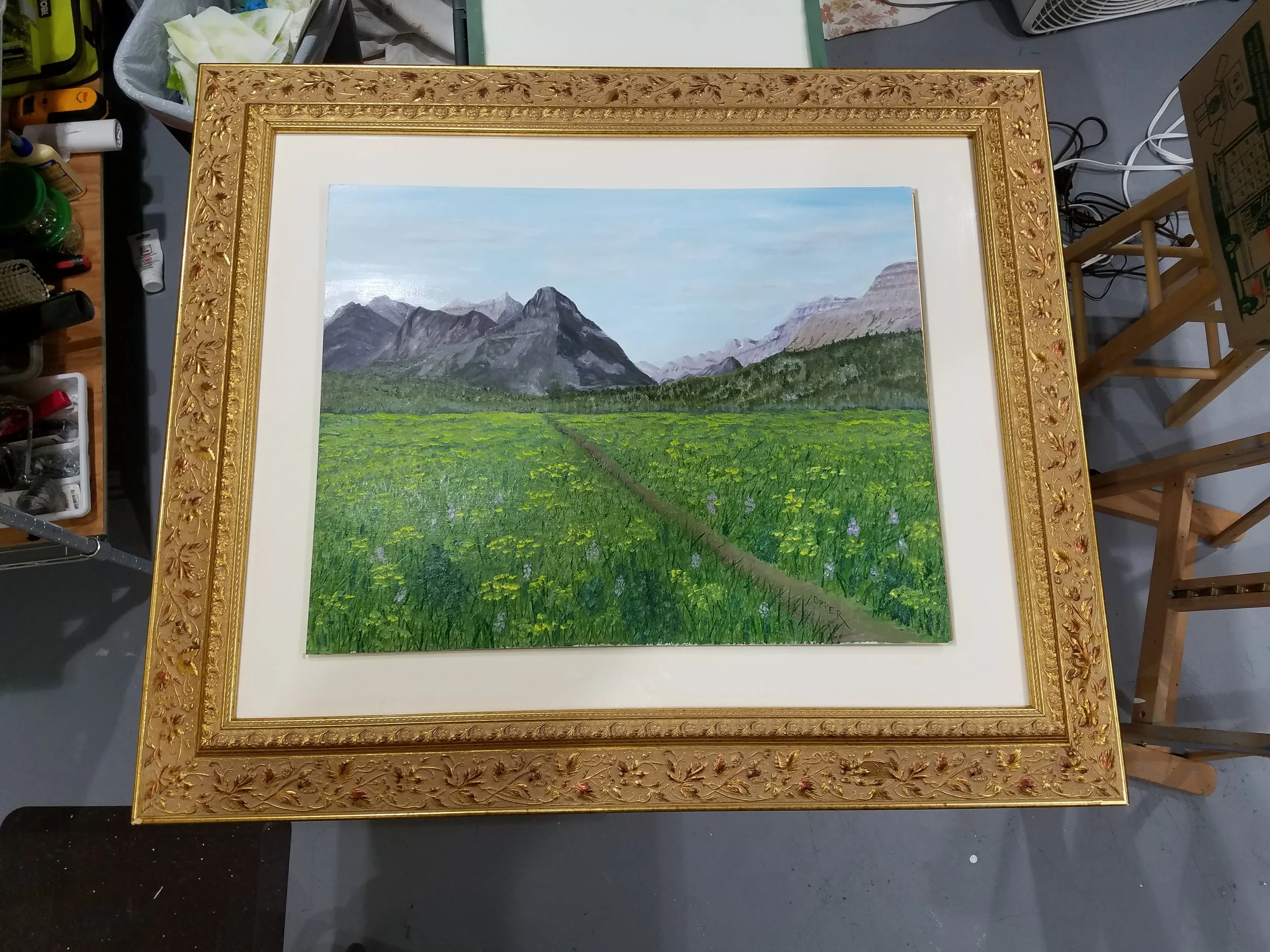 Belly River Painting with frame