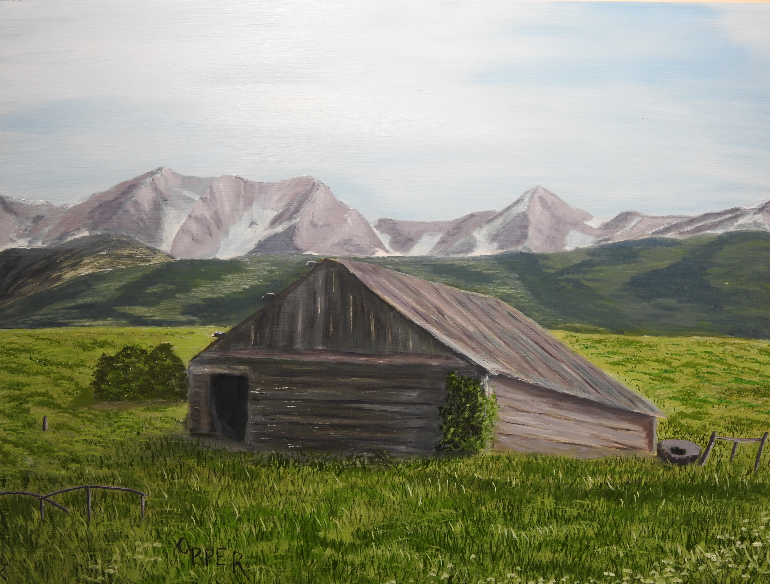 Barn near the Bridger Mountains