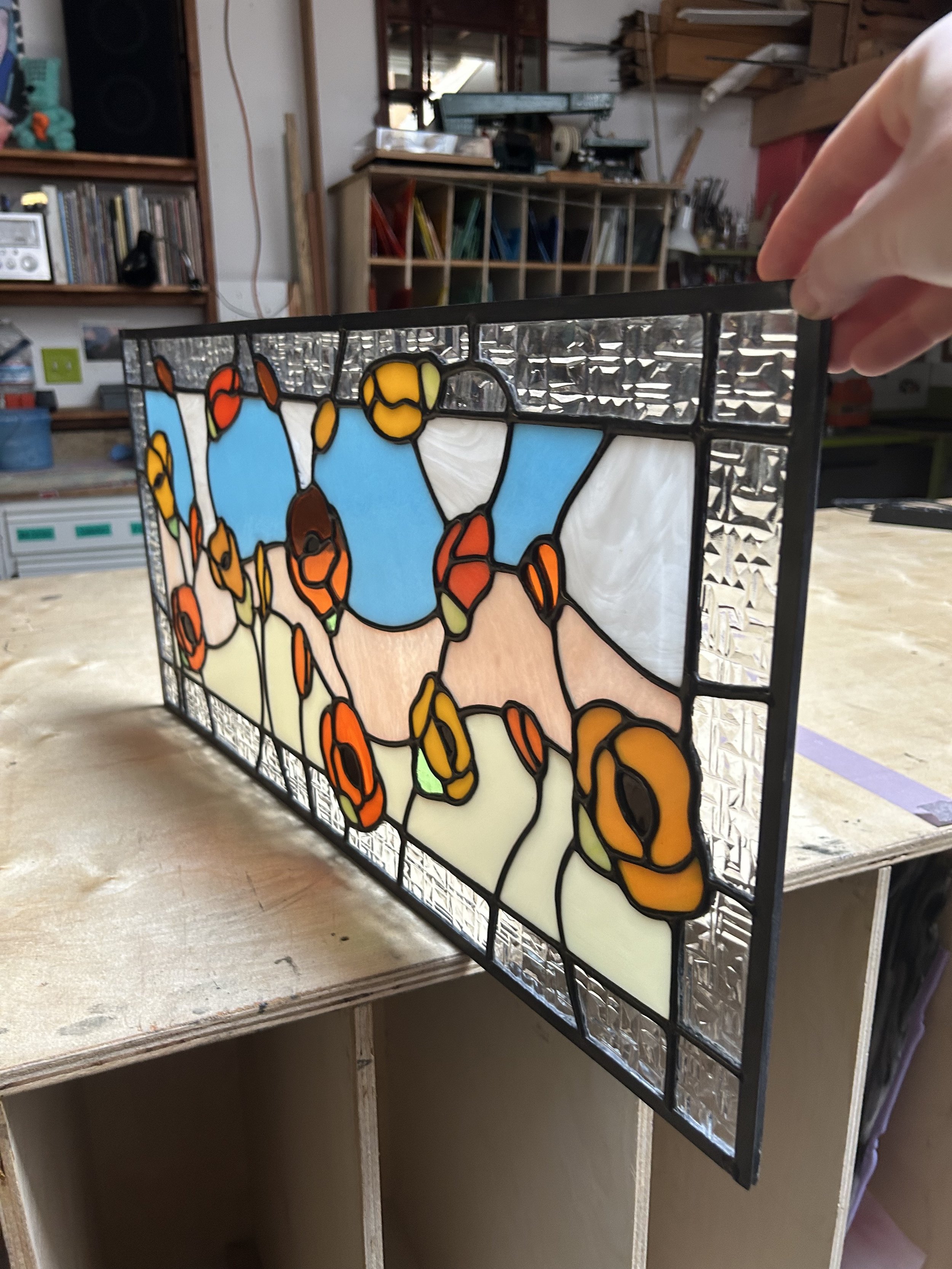 Kerbi Urbanowski California Poppy Stained Glass