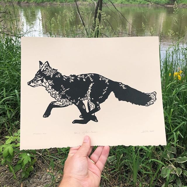 &ldquo;Prince of the Garden&rdquo; 🦊 
As some of you know a fox family has taken residence in our yard this year.  With the coincidence of living on the Fox River, I knew we needed some Fox art.  Thank you @riseandwander for this wonderful print.  H