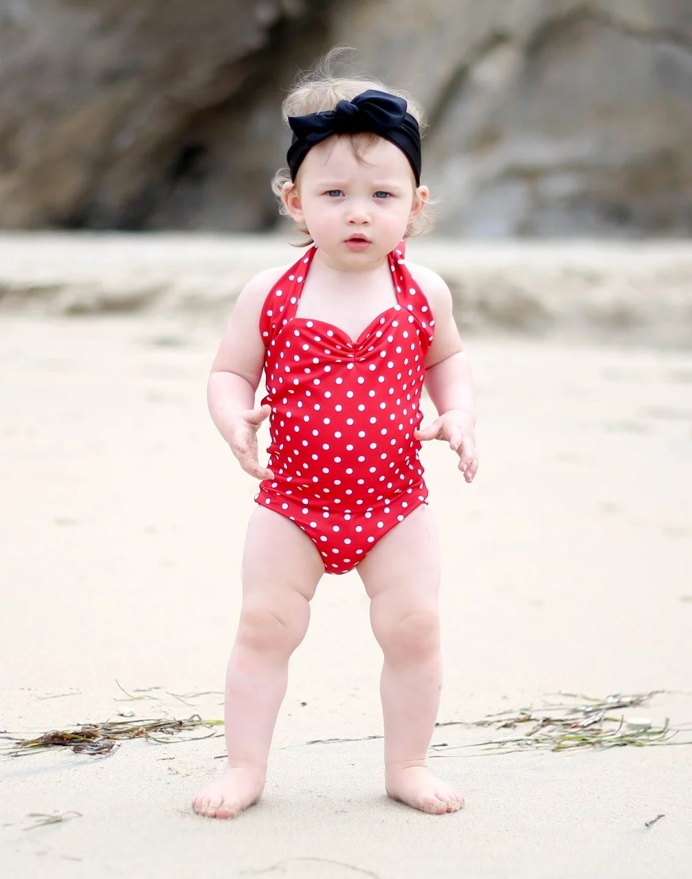 Red and White Polka Dot One Piece