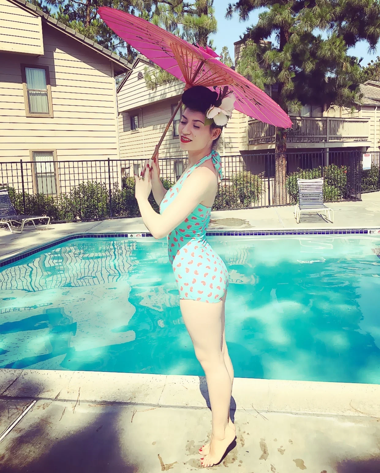 Super Cute Mint Green One Piece Swimsuit