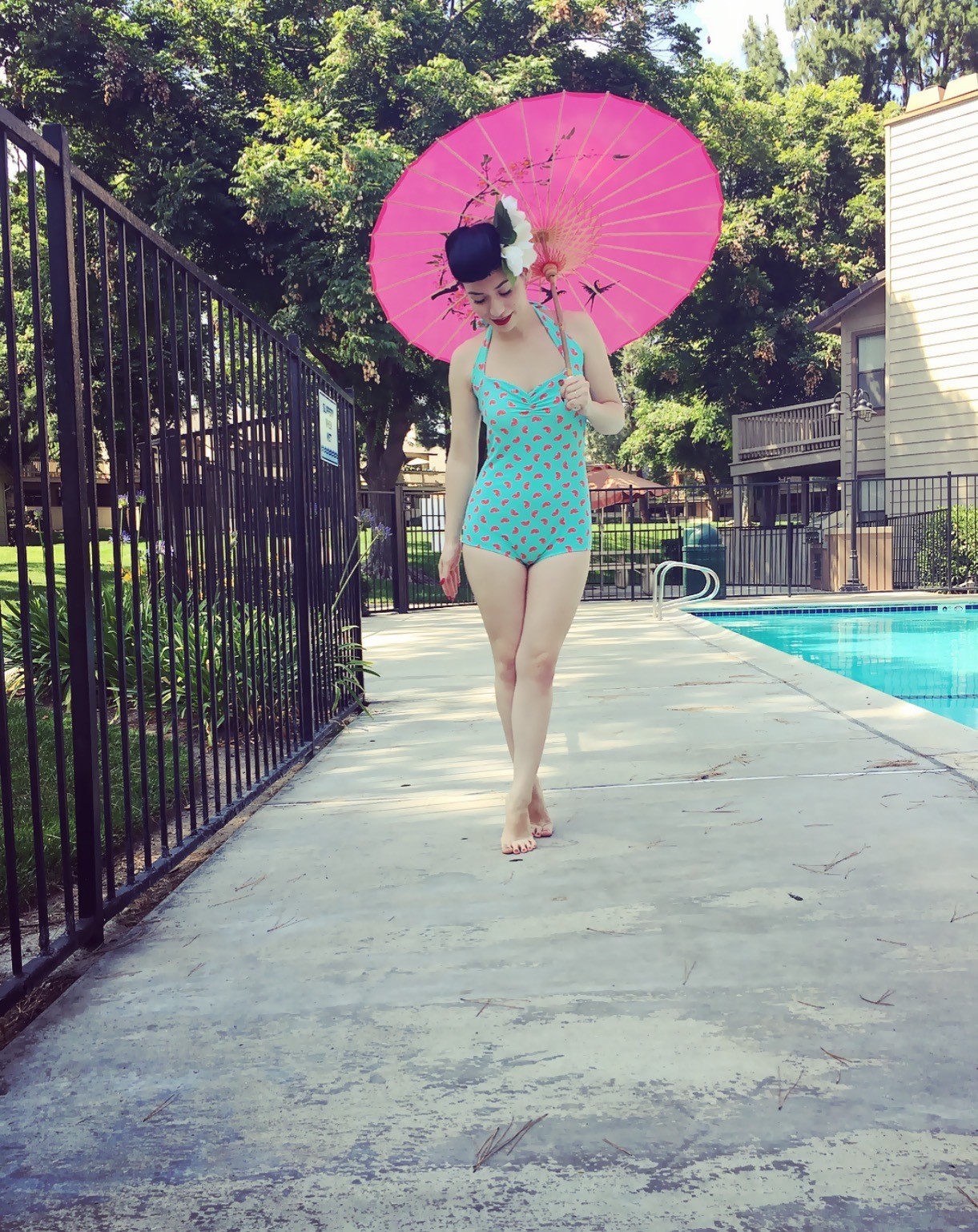 Super Cute Mint Green One Piece Swimsuit