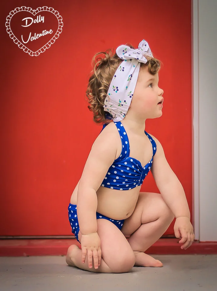 Blue and White Polka Dot Swimsuit Baby