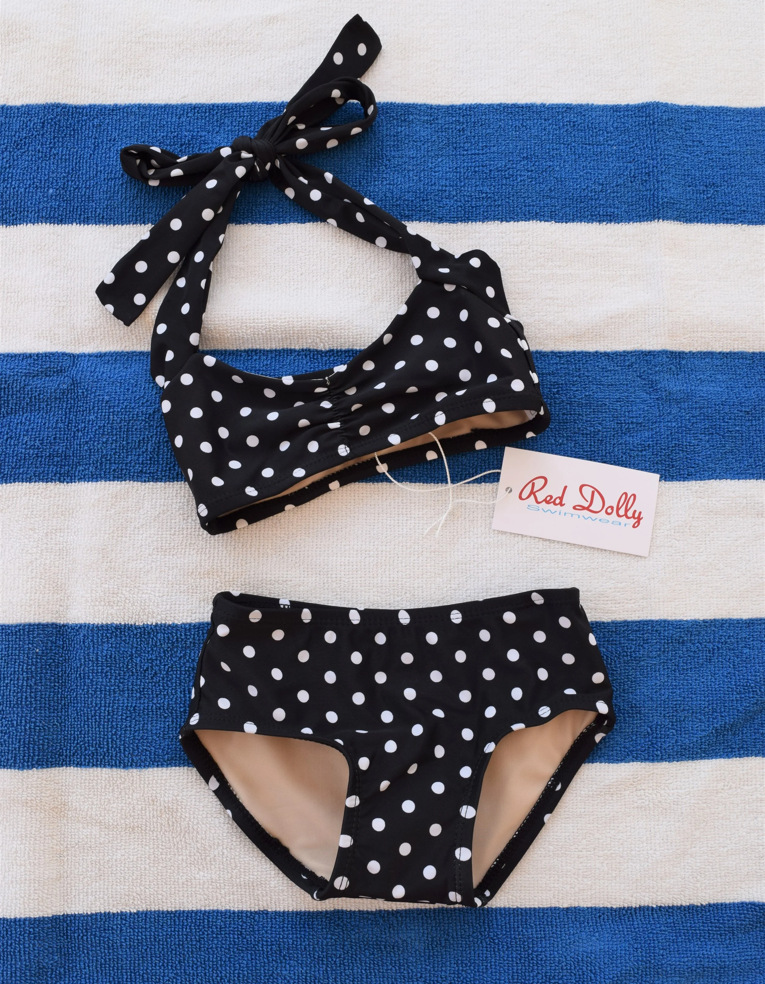Black and White Polka Dot Baby Bikini