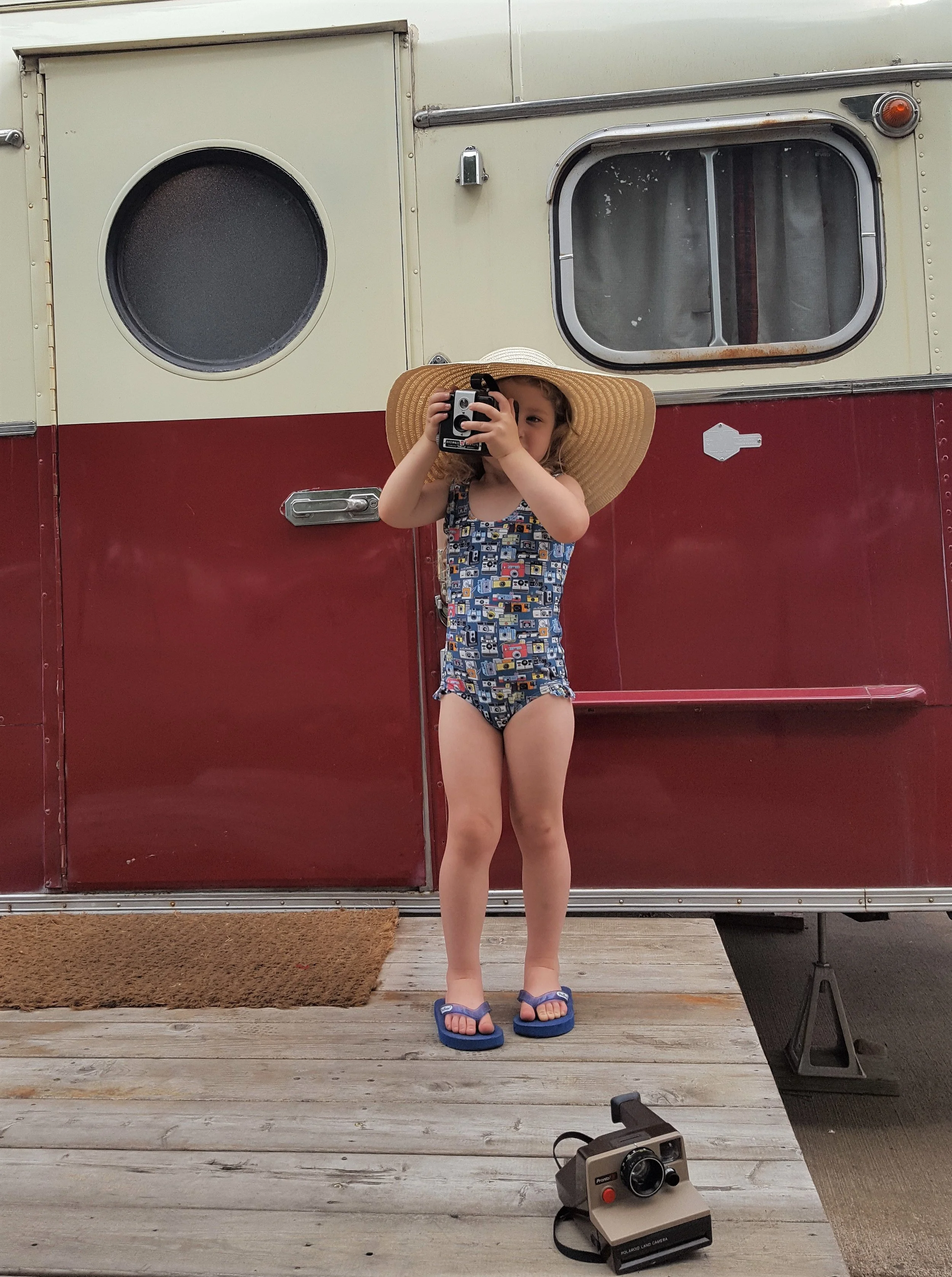 Mini Blue Vintage Camera One Piece