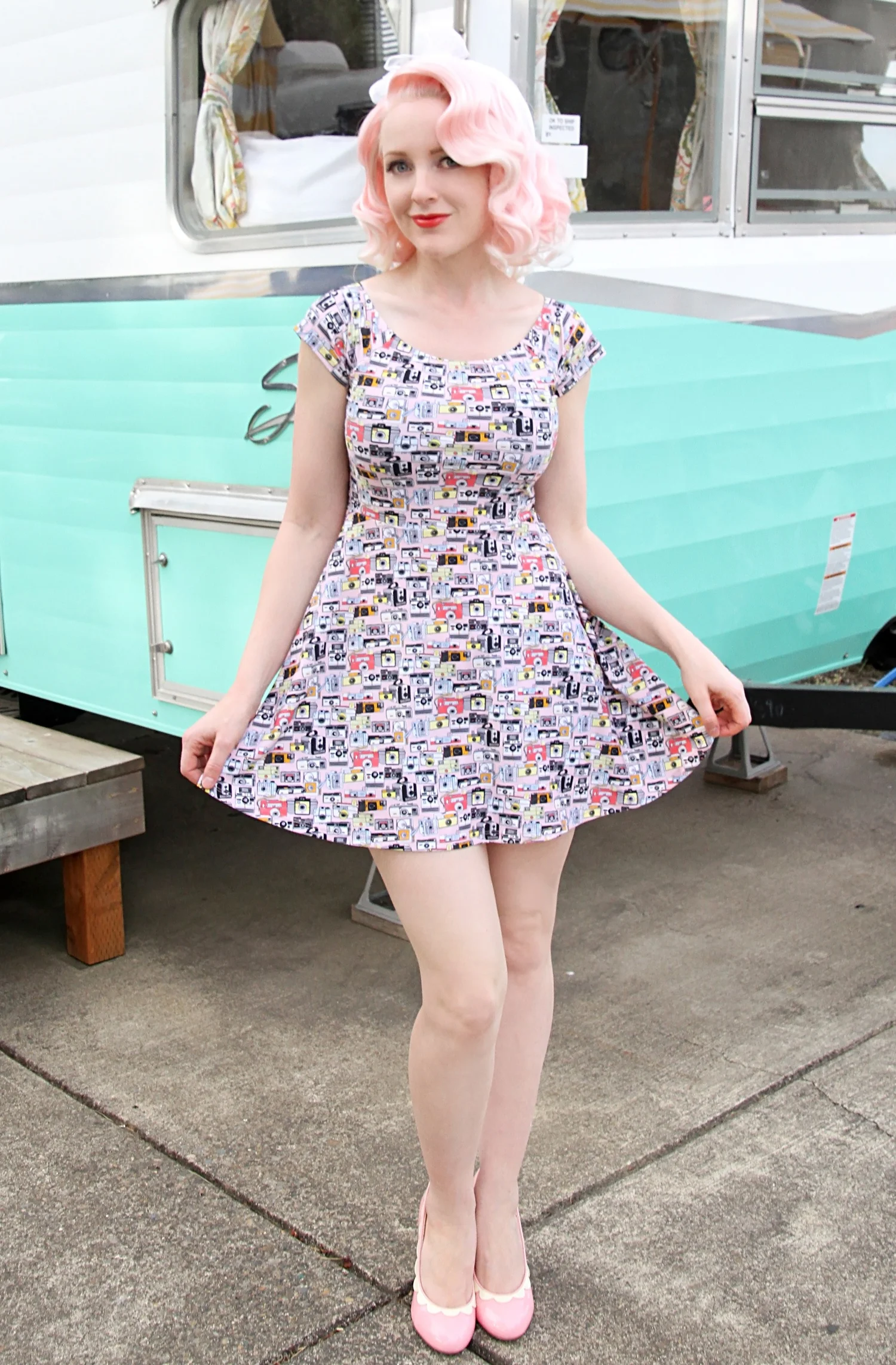 vintage style skater dress NANETTE