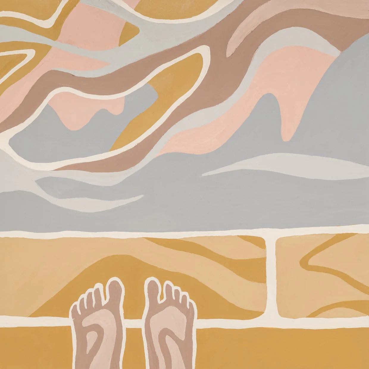 Art of Steacy Edge Pool Golden Hour Minimalism Contemorary Painting.jpg