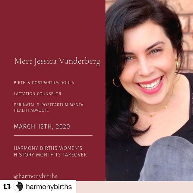 #Repost @harmonybirths. I&rsquo;m taking over @harmonybirths tomorrow! Check it out and pop over to say hi! ・・・
I am so excited for you all to meet my friend @momtown_  Jessica. She has so much to share with you, and her voice is so important to our 