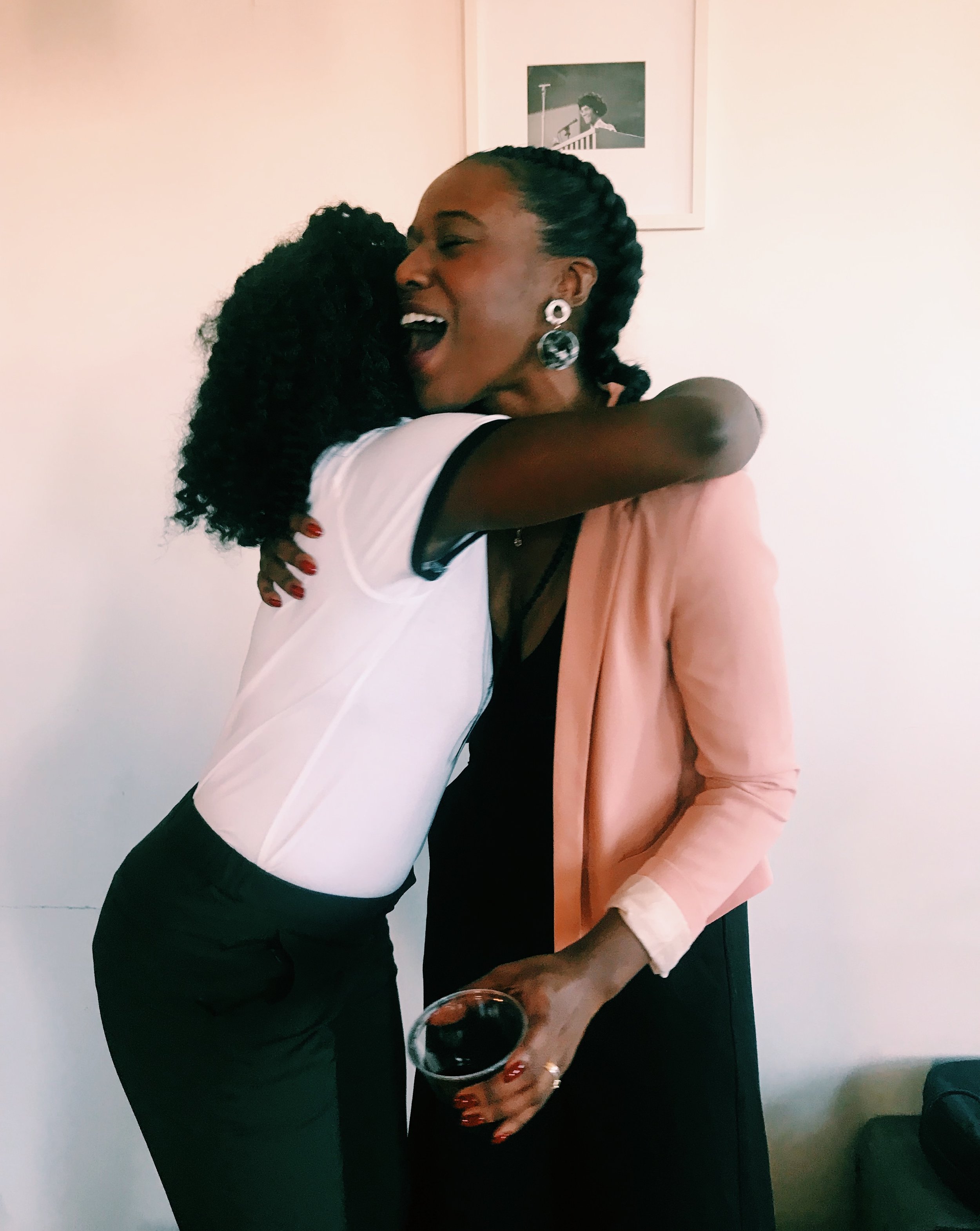 Myself and @tloui of @2thousand9teen . embracing after her first sold out brunch event which celebrated Bostons most talented and melanated women.