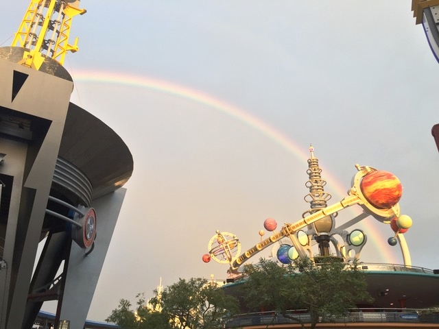  After we lost my dad, I took this picture in Tomorrowland after it had rained. The rainbow gave me hope.