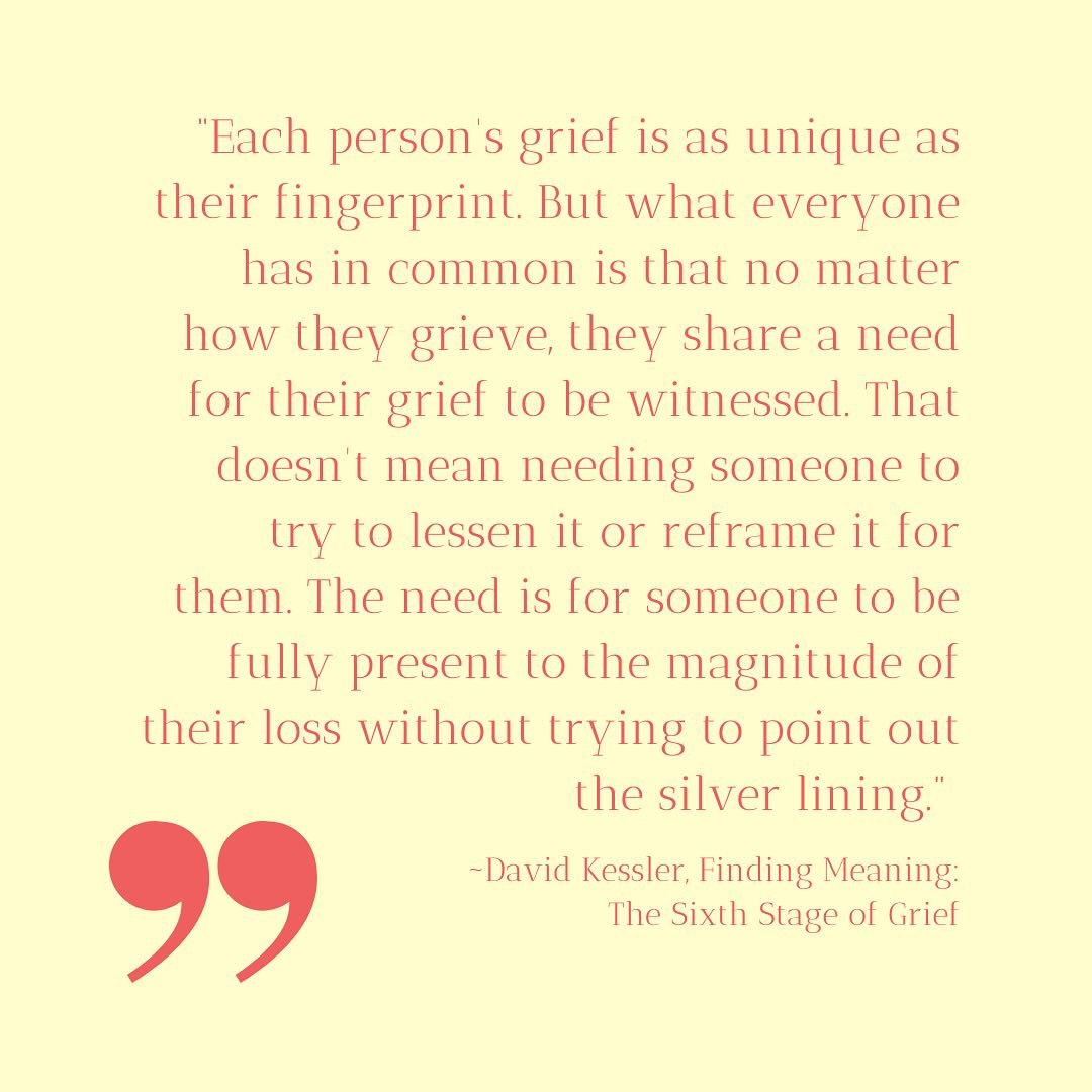 Finding meaning in death and love is one of the healthy and natural ways to begin incorporating the loss and love into our lives. ⁠
⁠
⁠
&ldquo;Each person&rsquo;s grief is as unique as their fingerprint. But what everyone has in common is that no mat