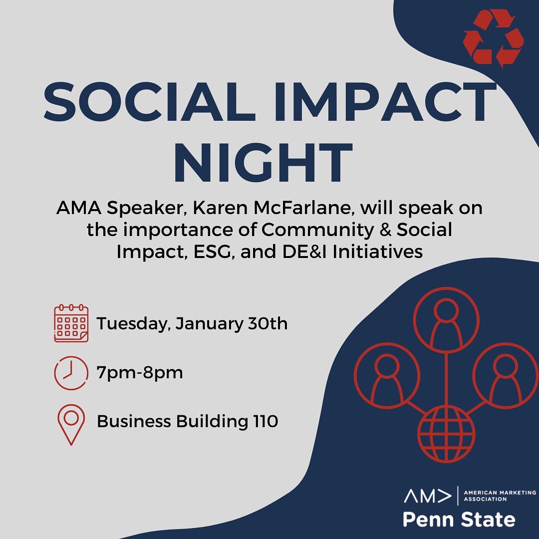 Mark your calendars- Social Impact Night is one week away! This event is mandatory for all members.