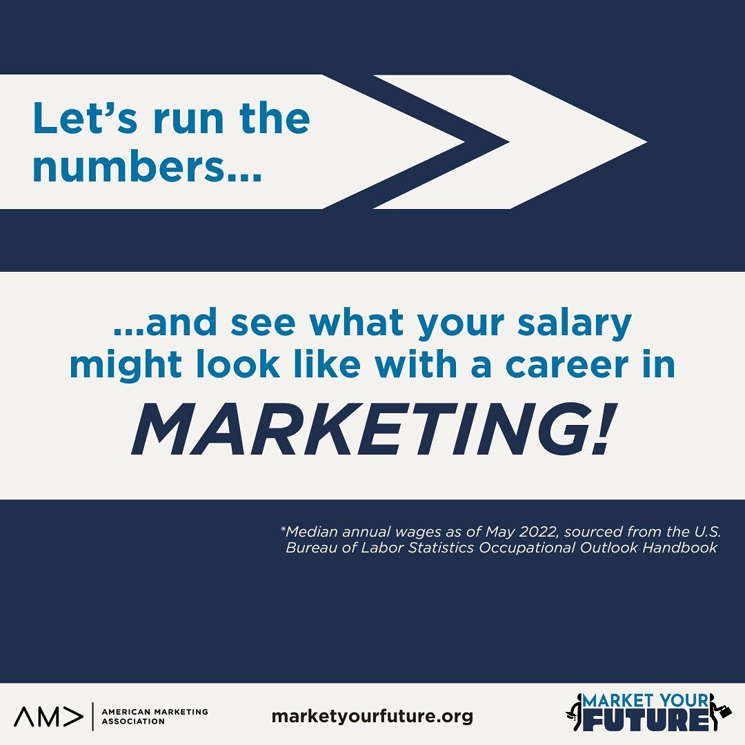 Curious about marketing salaries? 💵 Swipe to see the stats. 📊 Follow @marketyourfuture for more!