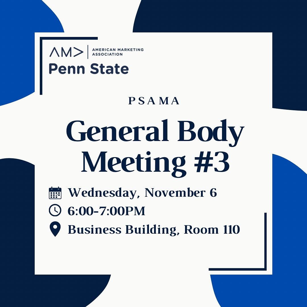 Our November GBM is tomorrow (11/6) at 6pm in Business Building 110. See you all there!!!