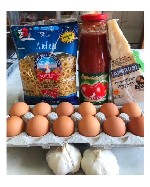 Ingredients for Nonna Carmela's Easter Meal. JUST ADD LAMB!